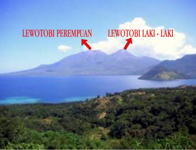 Gunung Lewotobi yang kembar di timur Pulau Flores