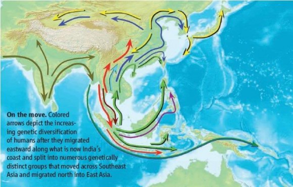 Peta sebaran Gen di Asia Tenggara, diambil dari L. Jin et. al